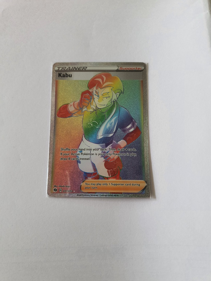 Pokemon TCG Kabu Full Art Rainbow Hyper Rare (Original) + Card