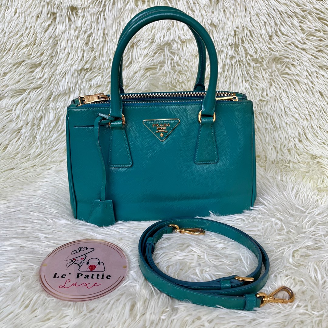 Prada Black Saffiano Mini Double Zip Crossbody Bag, Luxury, Bags & Wallets  on Carousell