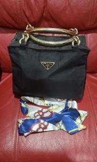 Prada Tessuto Nylon Bag Steel Handle