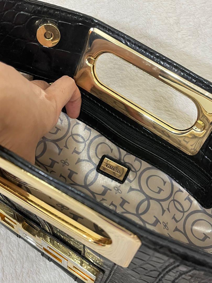 Guess black clutch bag discount