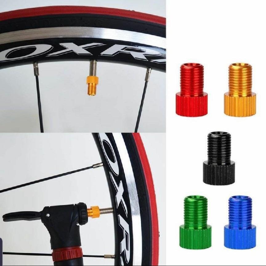 2pcs Presta to Schrader Valve Adapters Pump Connector for bicycles