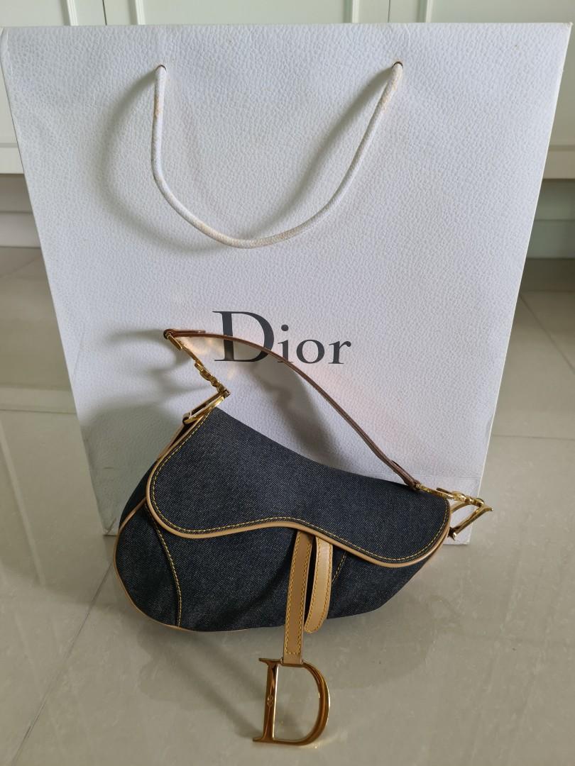 Rare Christian Dior Denim Saddle Bag, Luxury, Bags & Wallets on Carousell