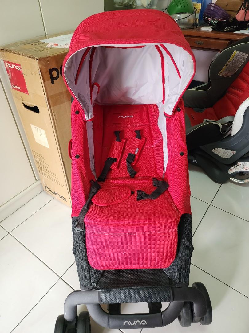 Scarlett Red Nuna Pepp Luxx Stroller with Raincover Manual