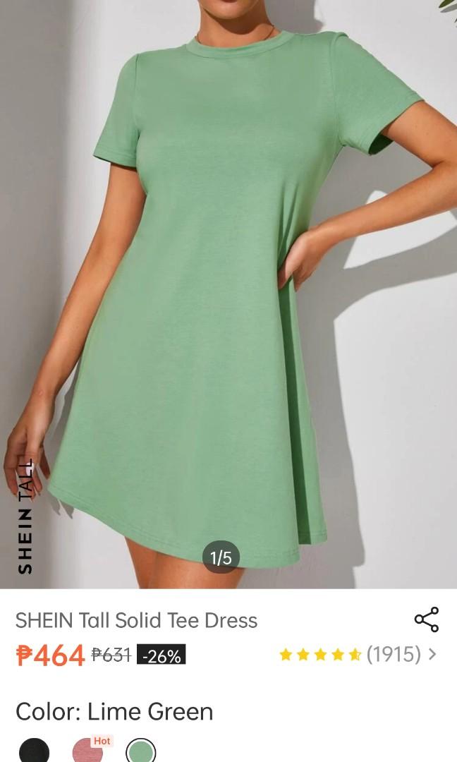 SHEIN pale green shift dress cotton plain (Category: Dresses) located in Quezon City. Submitted by ela.decluttering (Listing ID 1177988702, Image 2). Description: excellent condition small on tag, fits bust 34 best impulsive buy.