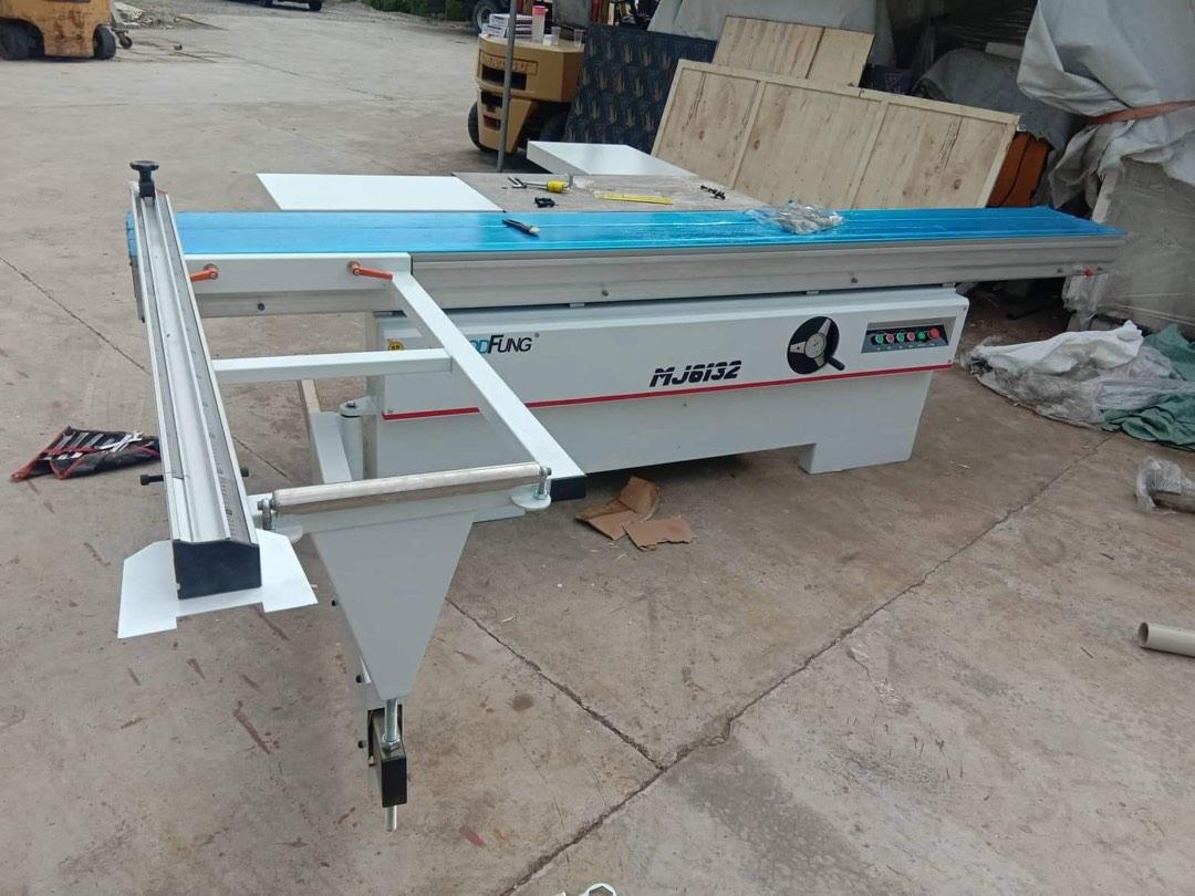 Sliding panel saw (Category: Construction Tools & Equipment) located in Mandaluyong City. Submitted by shammyshop (Listing ID 1184181848, Image 1). Description: Sliding panel saw Brand: wood fung Max Cutting Length:3200mm Max Cutting Width:1250mmMax Cutting height(300mm):80mm Max cutting thickness of 45 degree:60mmMain saw blade diameter:300mm(250~300mm) Scoring blade diameter:120mm Speed of main saw spindle:4000~6000rmp/min Main spindle diameter