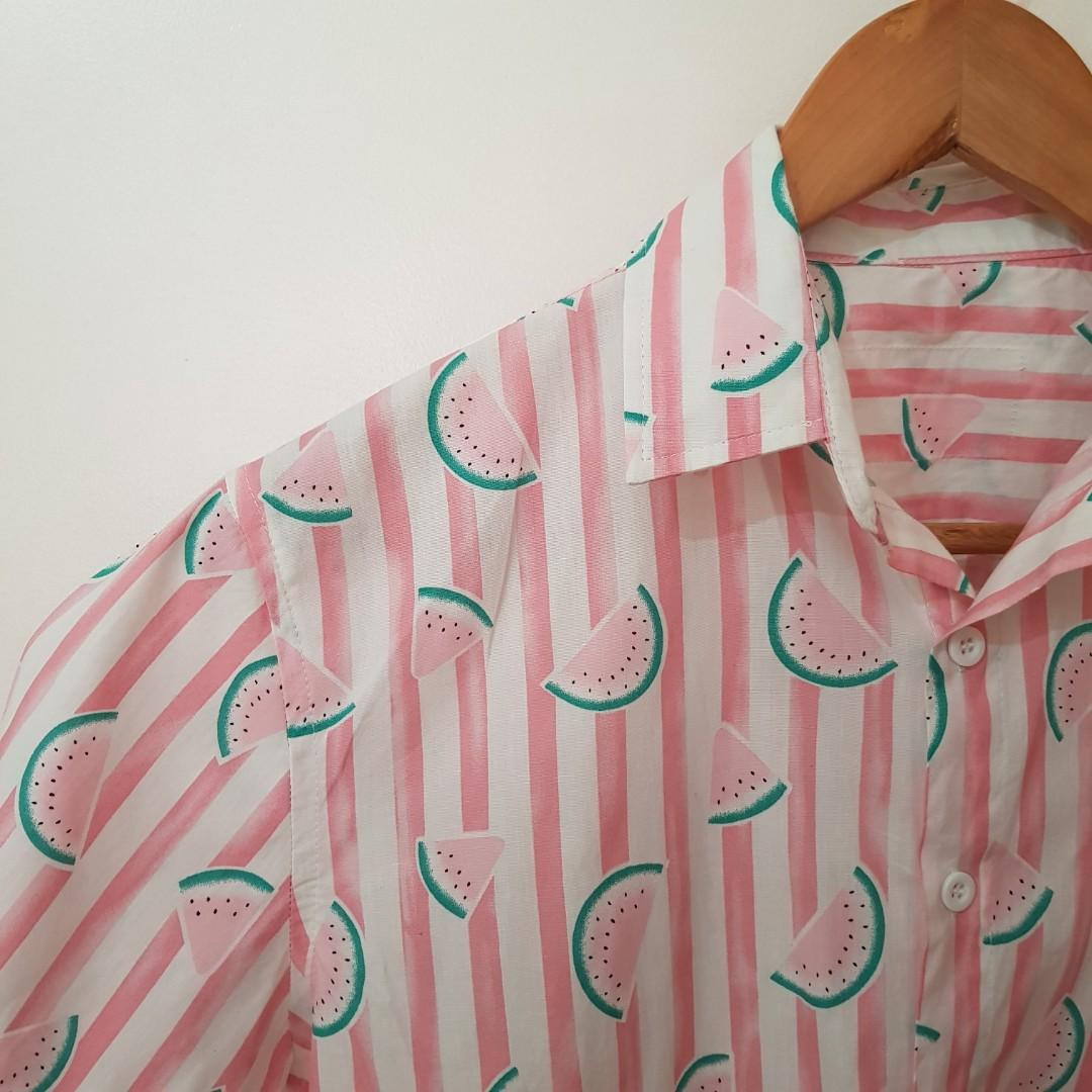 SMYTH Pink Watermelon Polo Shirt (Category: Tshirts & Polo Shirts ) located in Marikina City. Submitted by stuffbymart (Listing ID 1184131685, Image 3). Description: Excellent Condition 10/10 Never used, only washed Tag removed Chest Width: 19.5 in Length: 26 in.