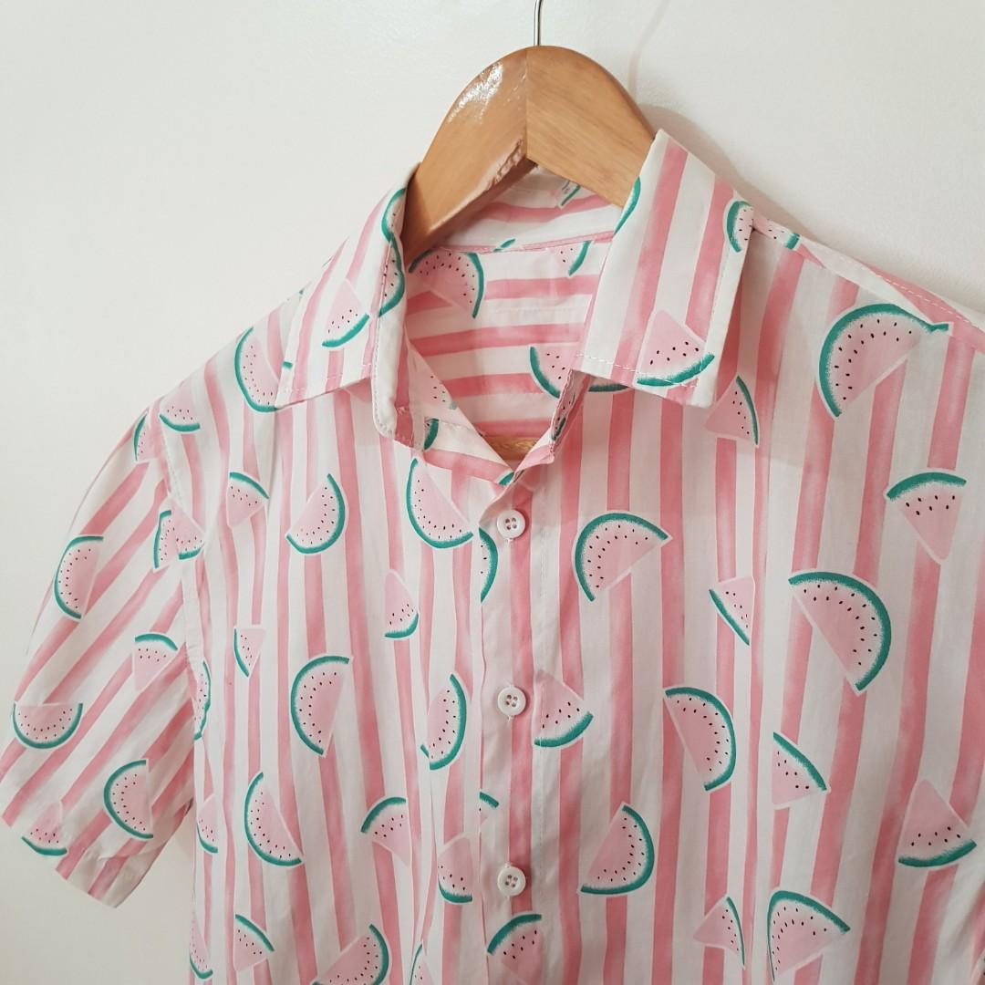 SMYTH Pink Watermelon Polo Shirt (Category: Tshirts & Polo Shirts ) located in Marikina City. Submitted by stuffbymart (Listing ID 1184131685, Image 2). Description: Excellent Condition 10/10 Never used, only washed Tag removed Chest Width: 19.5 in Length: 26 in.