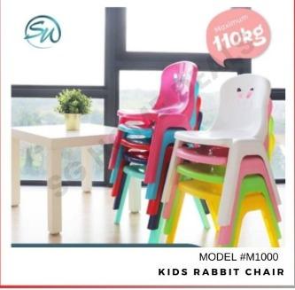 SWI Plastic Chair M1000 Rabbit Kids Stool (FC0821), Furniture & Home ...