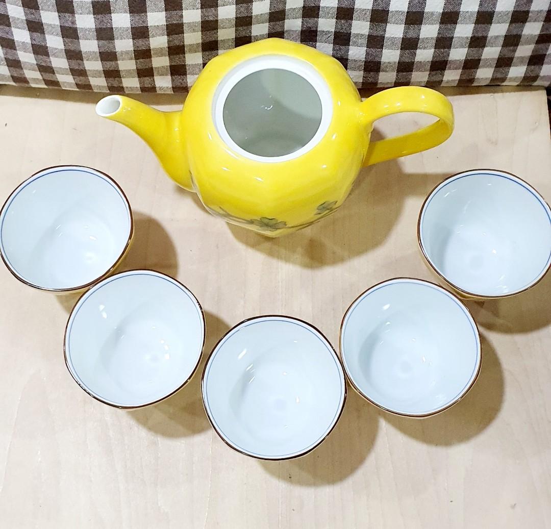 Tachikichi 橘吉 Tea pot and 5pc cups set, Furniture & Home Living