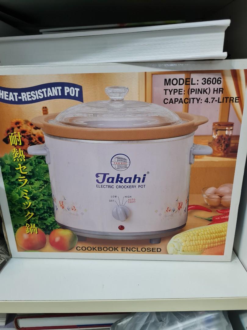 Takahi slow cooker 4.7 litres, TV & Home Appliances, Kitchen Appliances