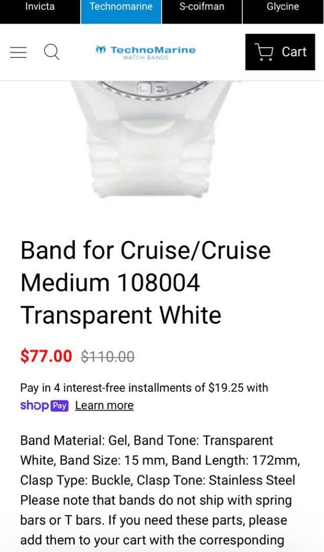 TECHNOMARINE Cruise Replacement Band Strap Transparent White
