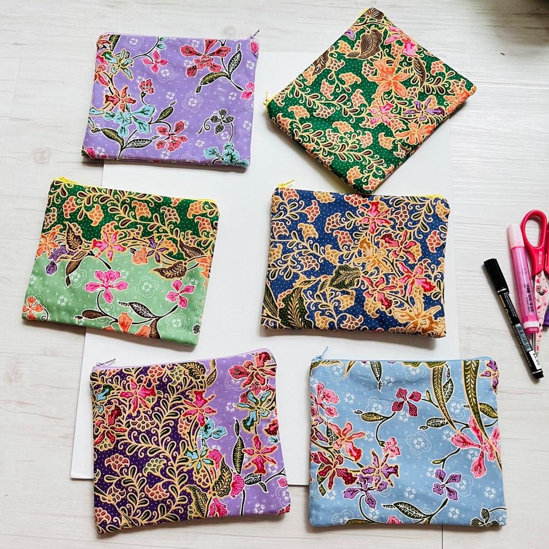 The Everyday Batik Pouch Handmade in Singapore, Women's Fashion, Bags ...