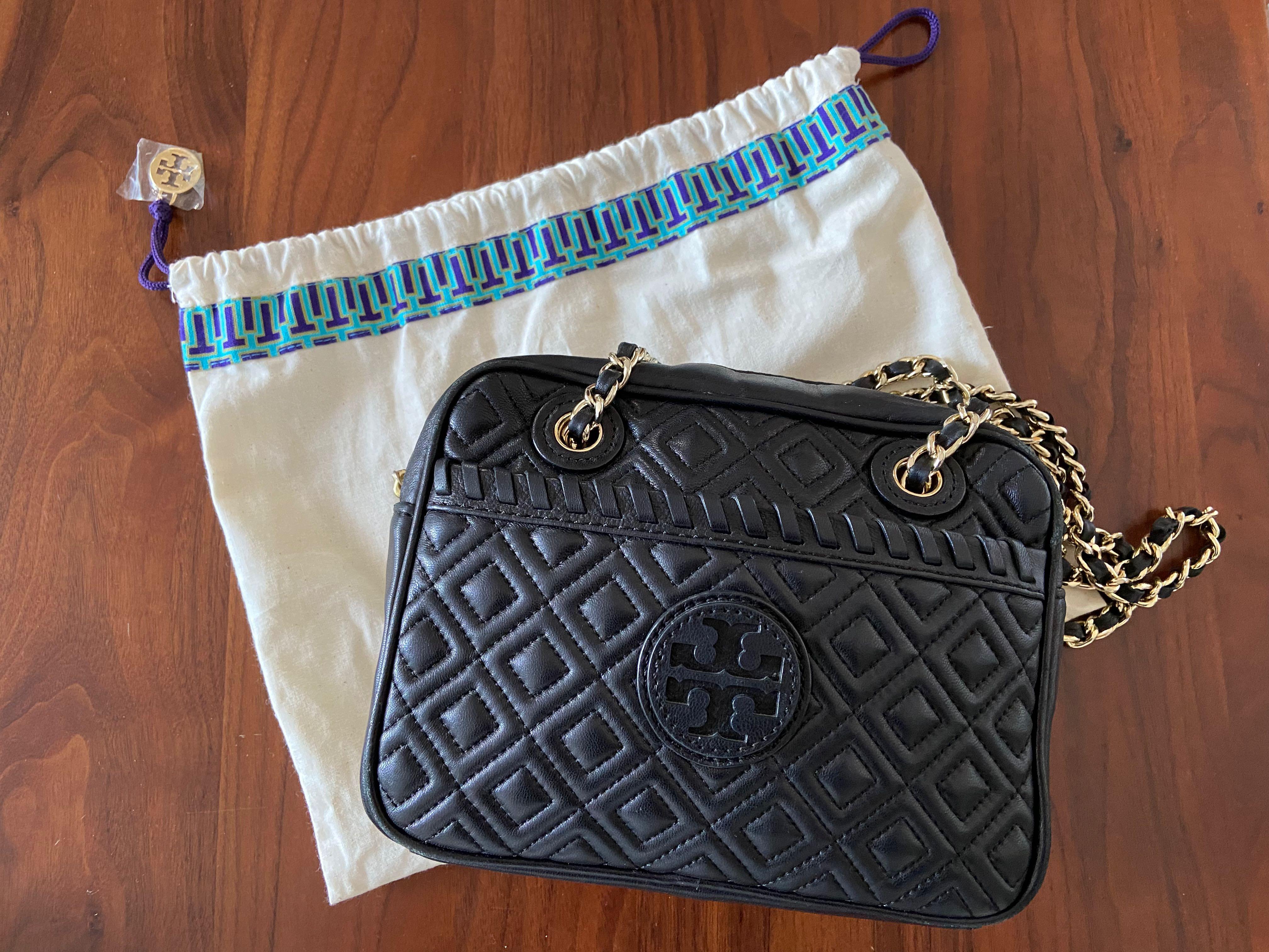 Tory Burch Black Quilted Leather Marion Shoulder Bag, Luxury, Bags &  Wallets on Carousell