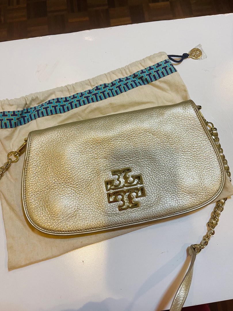 Tory burch gold purse sale