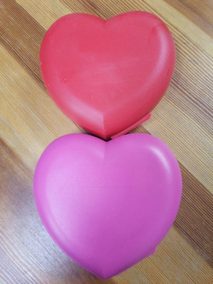 2pcs Tupperware Heart shape container, Babies & Kids, Going Out, Other