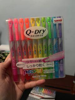 Uni Propus Window Q-Dry Highlighter 10-piece Set
