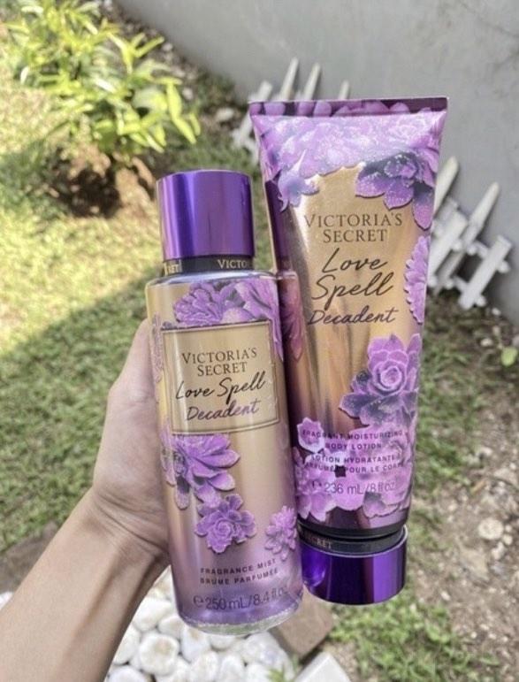 Victoria secret love spell decadent gift set body mist + lotion