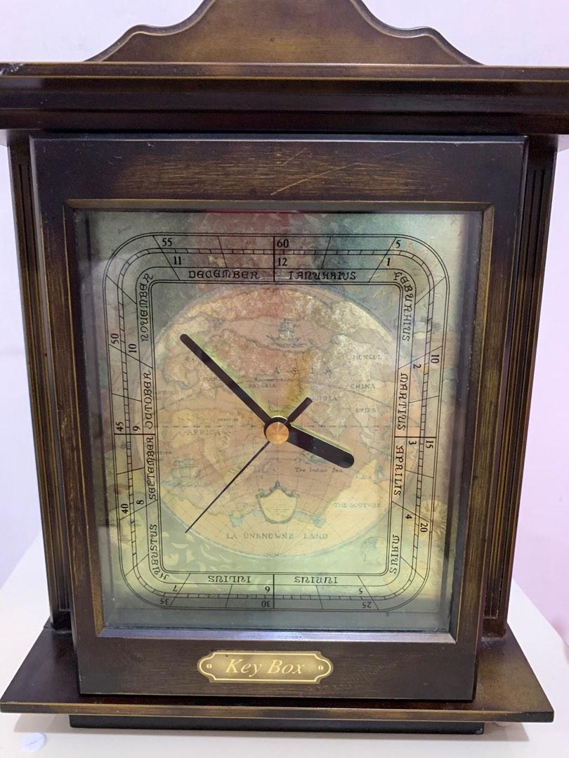 Vintage Clock with Keybox, Furniture & Home Living, Home Decor, Clocks
