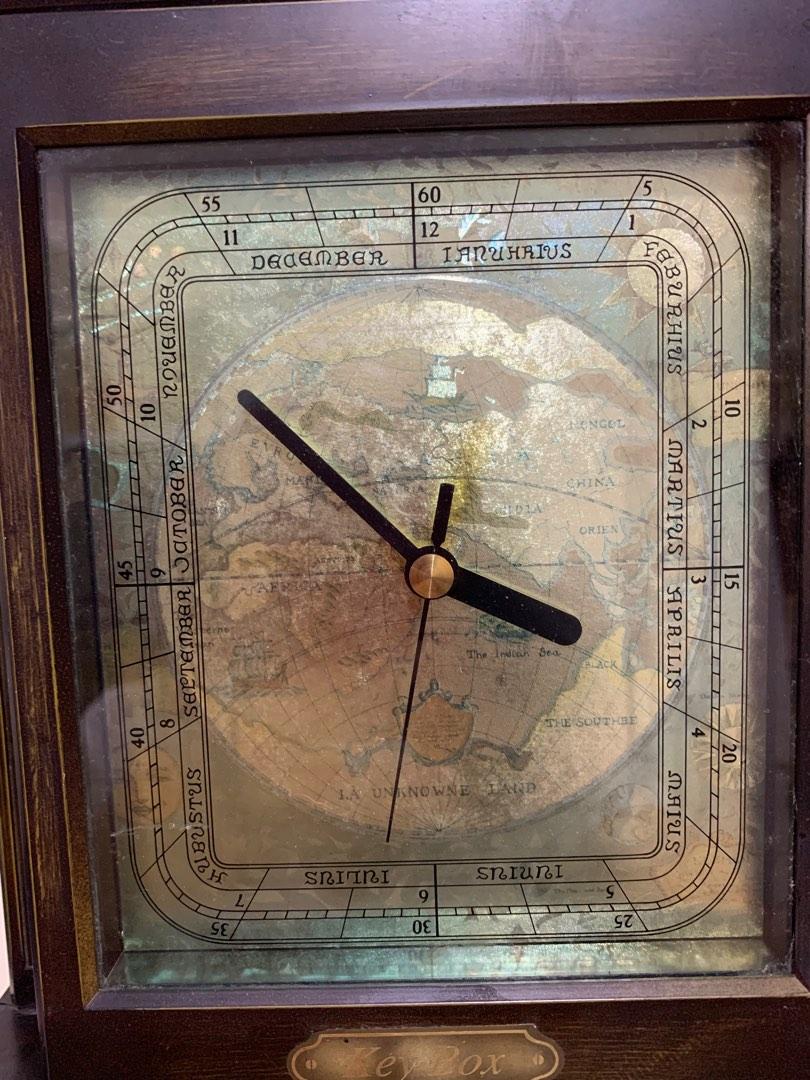 Vintage Clock with Keybox, Furniture & Home Living, Home Decor, Clocks