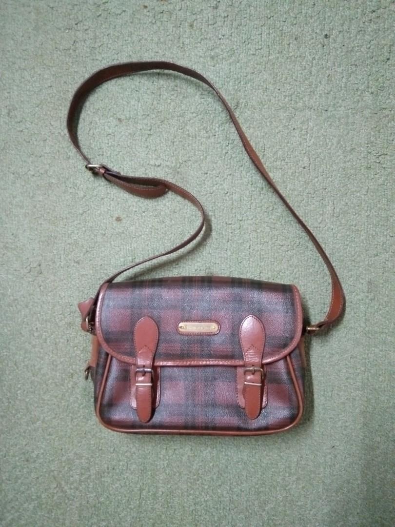Vintage Leather/PVC sling bag (no brand), Women's Fashion, Bags