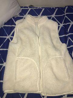white fure vest