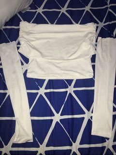 y2k top with gloves