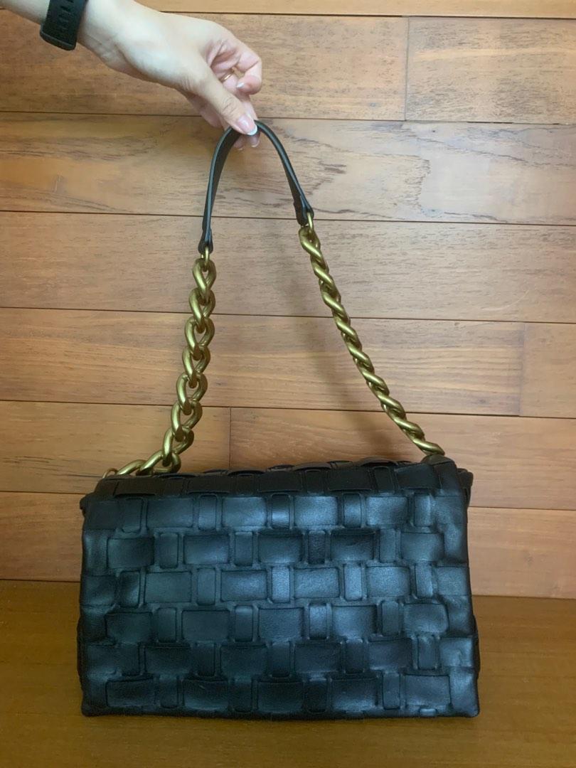 Zara braided online leather backpack