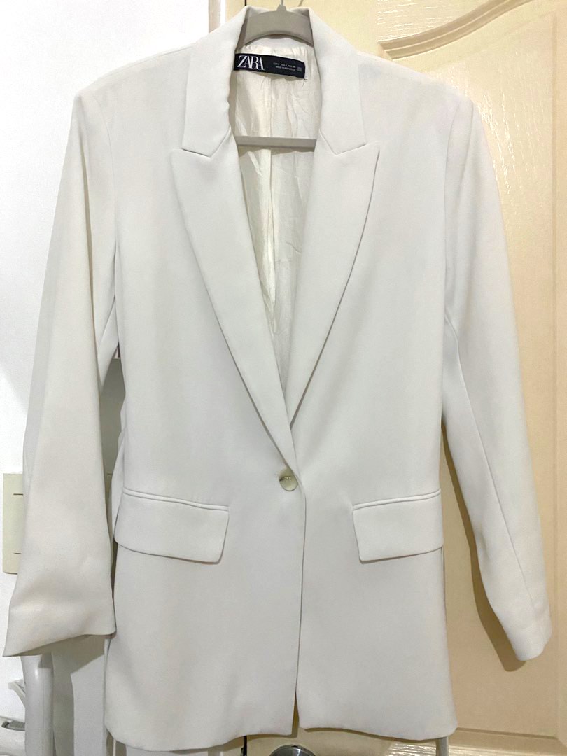 Zara White Blazer, Women's Fashion, Coats, Jackets and Outerwear on