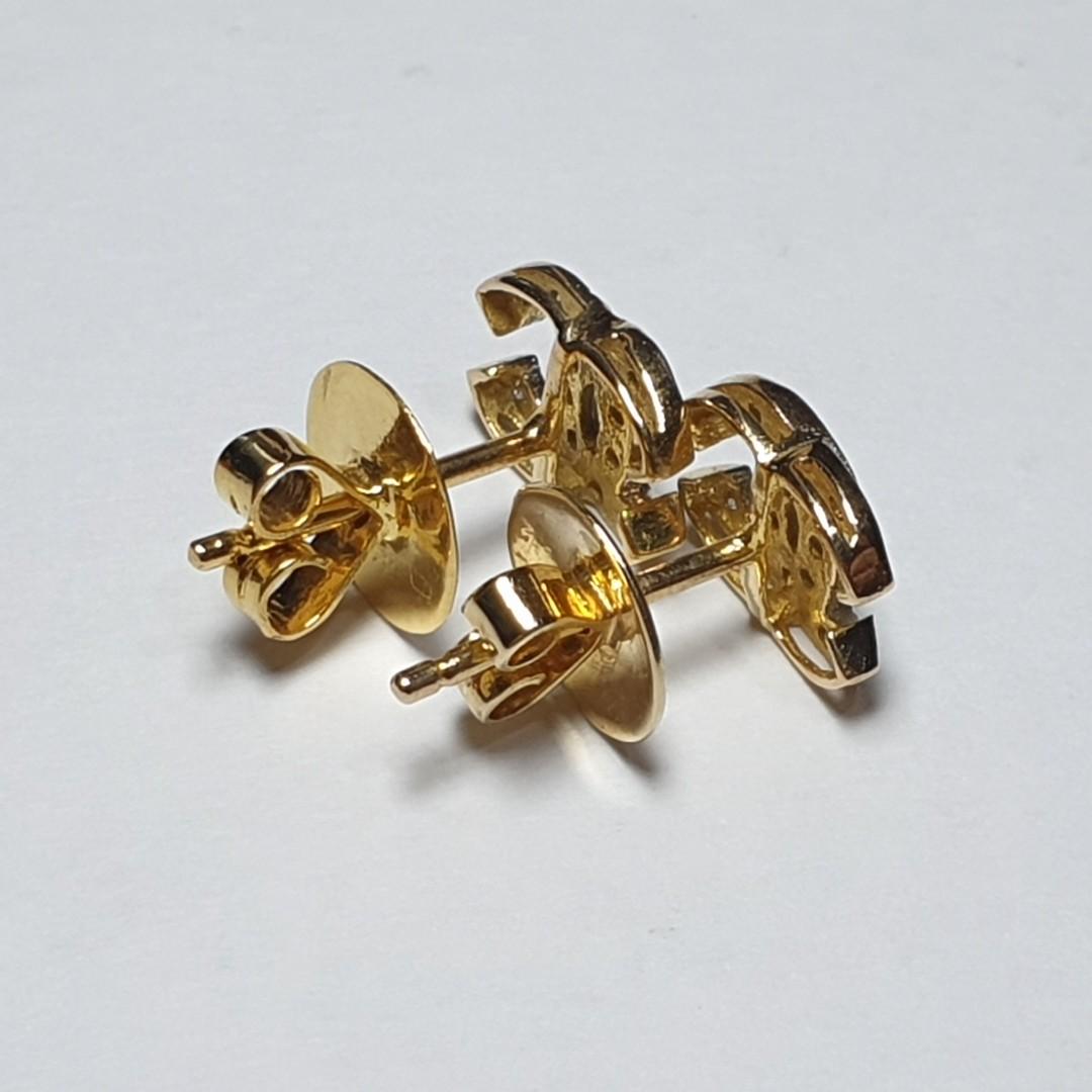 14k gold chanel shop earrings