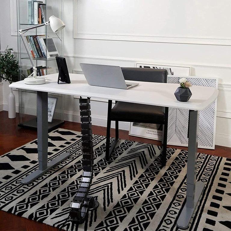 FLEXISPOT Under Desk Cable Tray - Metal Wire Organizer With Open Ventilation, Mounts To Desk For A Tidy Workspace