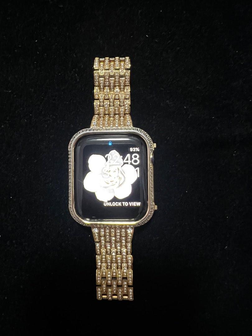 Mens diamond best sale apple watch band