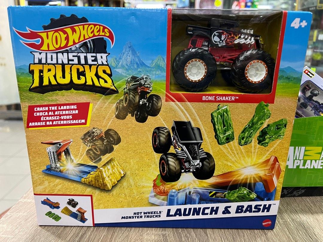 清貨特價hotwheels Hot Wheels Lanch Bash遊戲套裝情景連一架bone Shaker車monster Tucks 興趣及遊戲 玩具 遊戲類 Carousell
