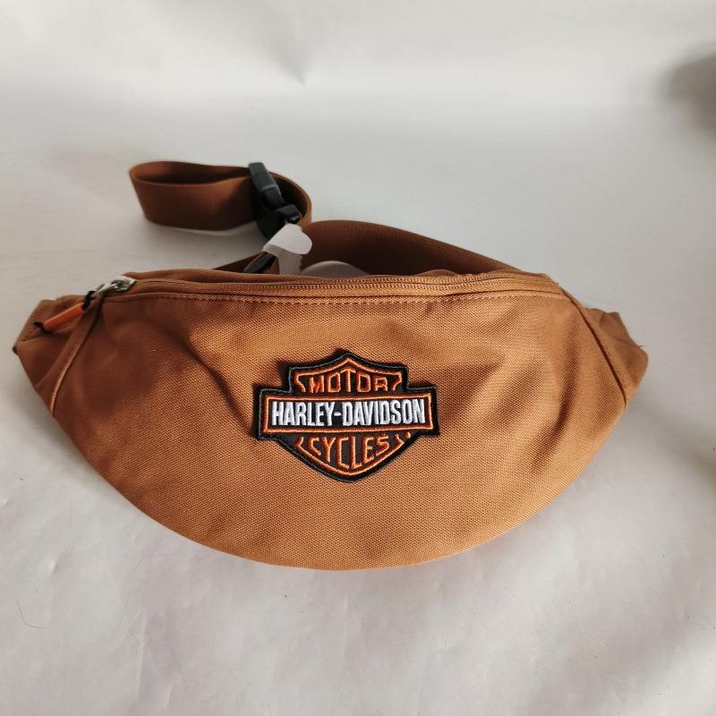 美國Harley Davidson 啡色牛津布Motor Cycles 斜咩腰包, 男裝, 袋, 腰