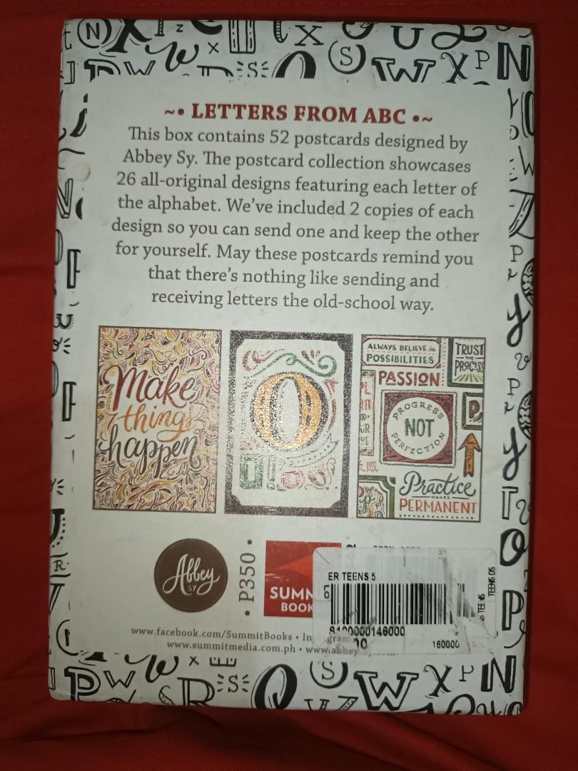 Abbey Sy Letters from ABC 52 Postcards set, Hobbies & Toys, Stationary ...