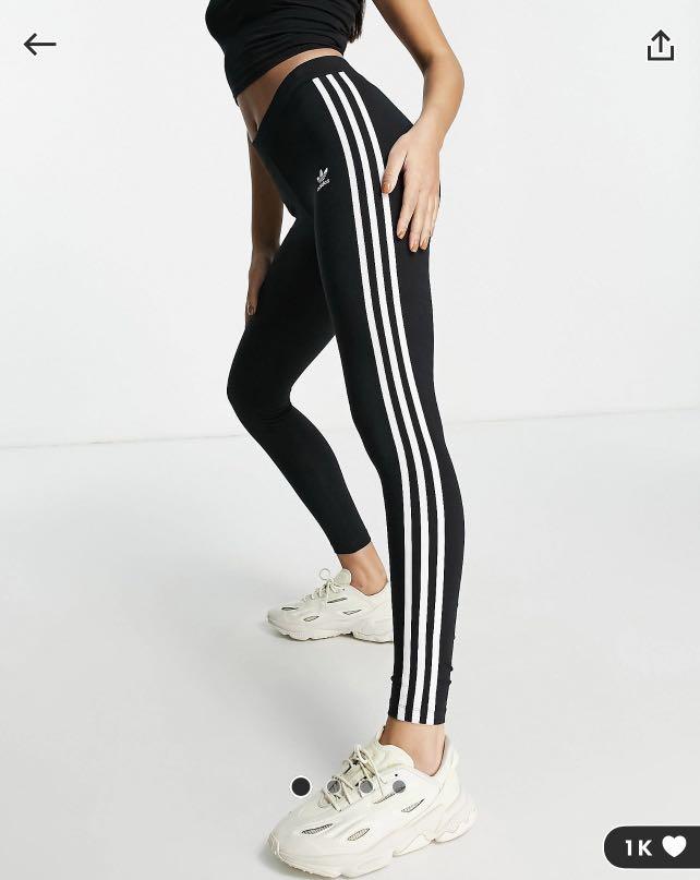Adidas Women's 3 Stripes Tight Fit Elastic Waist Legging (Medium