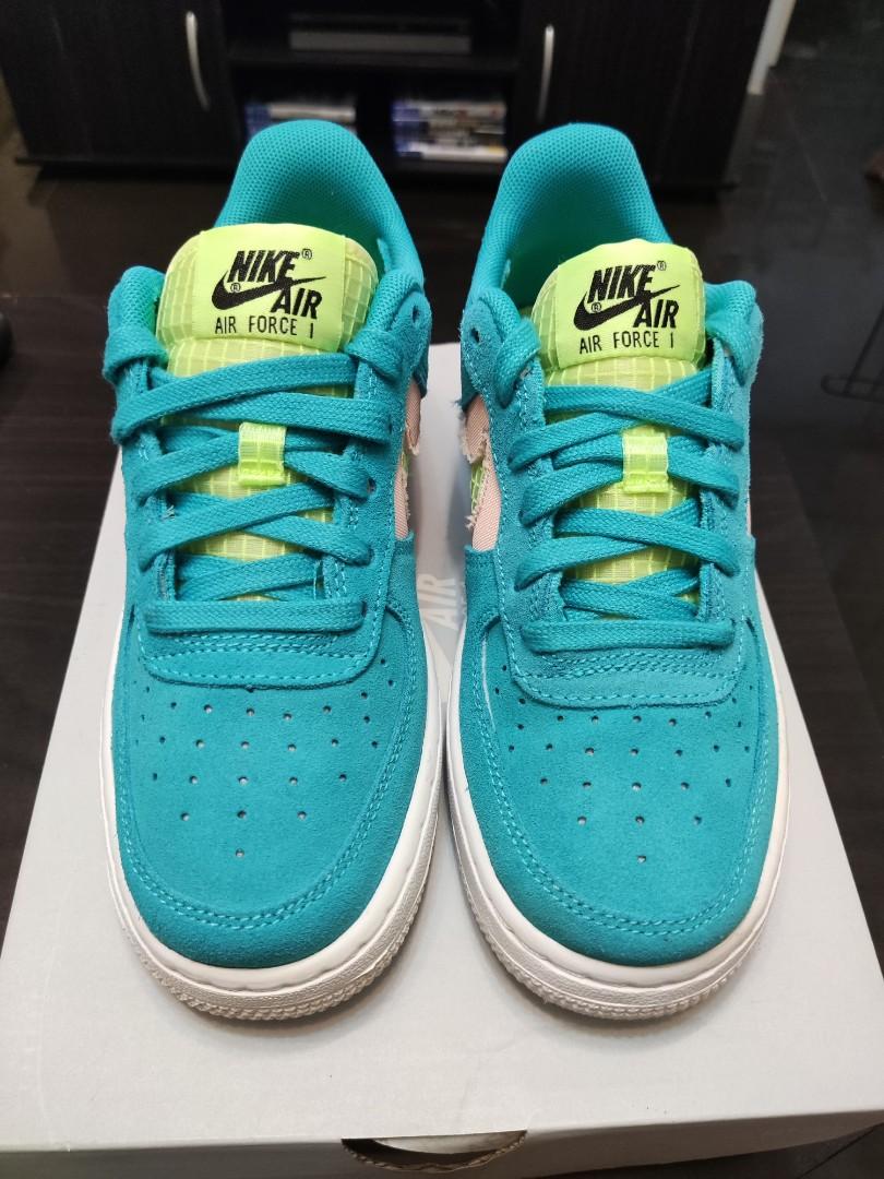 Nike Air Force 1 LV8 GS Oracle Aqua/Ghost Green-Washed Coral - CJ4093-300