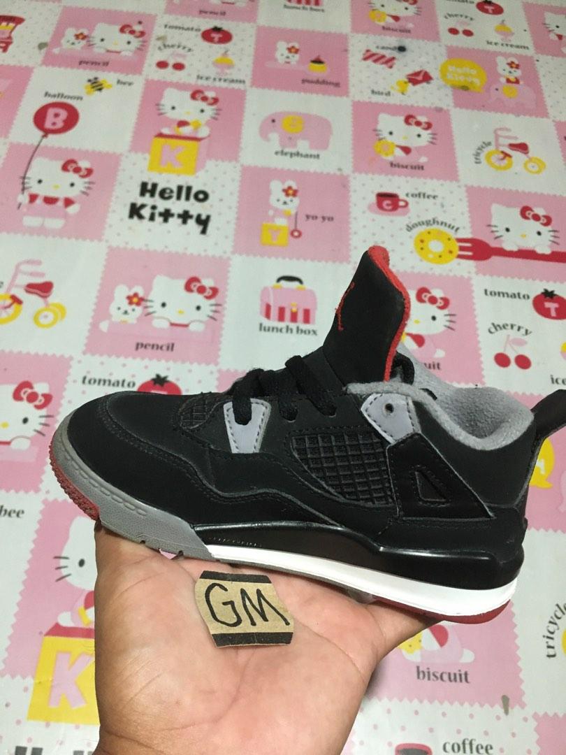 Air Jordan 4 Retro TD Bred Babies Kids Babies Kids Fashion