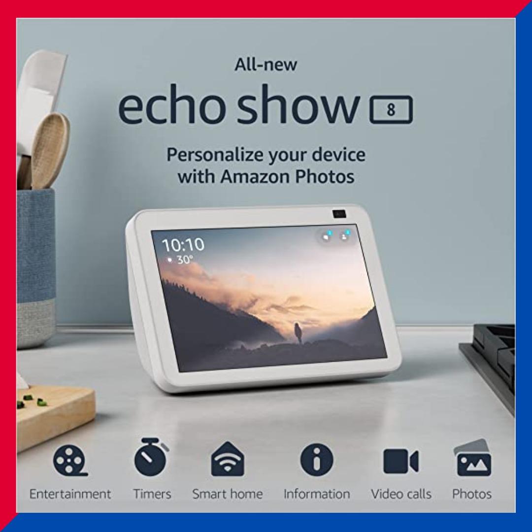 Echo Show 8 (2nd Gen, 2021 release) | HD smart display with Alexa and 13 MP  camera | Charcoal