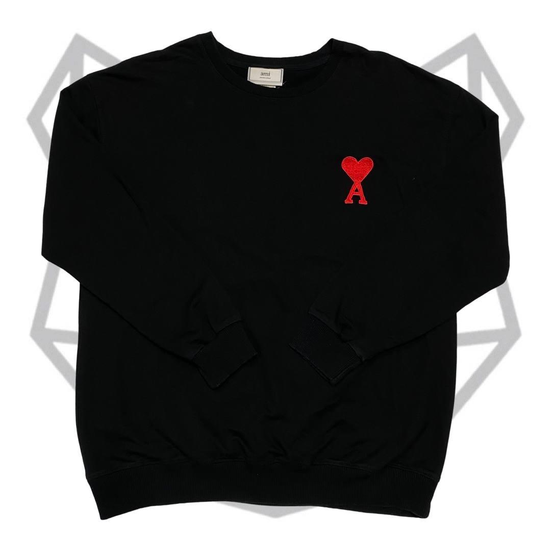 Ami Paris Alexandre Mattiussi Crewneck Black Fesyen Pria Pakaian