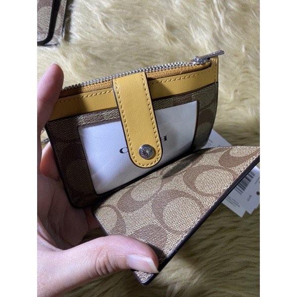 AUTHENTIC COACH Attachment Card Case In Signature Canvas Card Holder