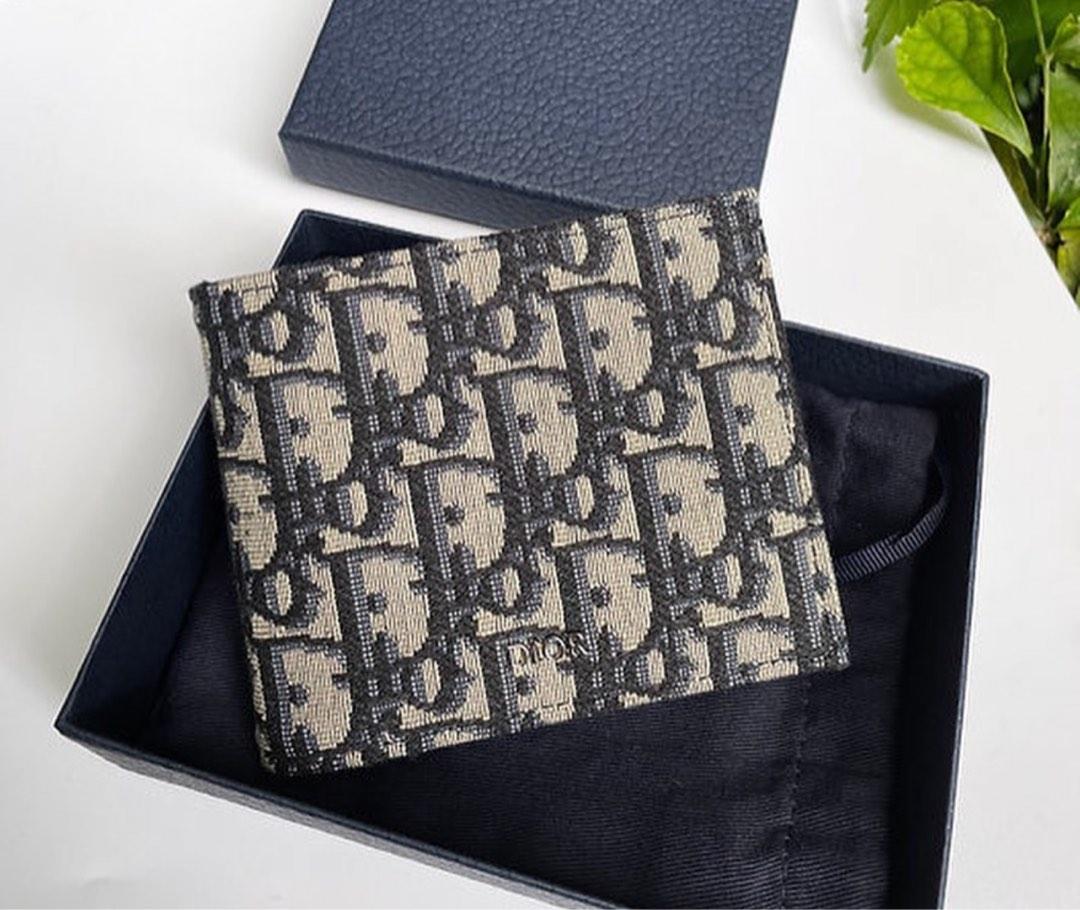 Dior - Long Bi-Fold Card Holder Black Dior Oblique Jacquard - Men