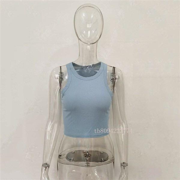 basic blue halter (Category: Sleeveless) located in Singapore. Submitted by snorings (Listing ID 1184413993, Image 2). Description: $5 MAILED size S - length 38 x bust 72-80.