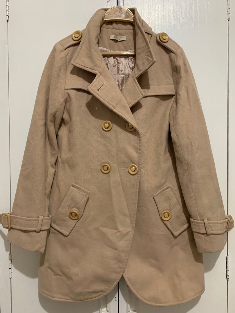 Beige Wool Jacket, Women's Fashion, Coats, Jackets and Outerwear on ...