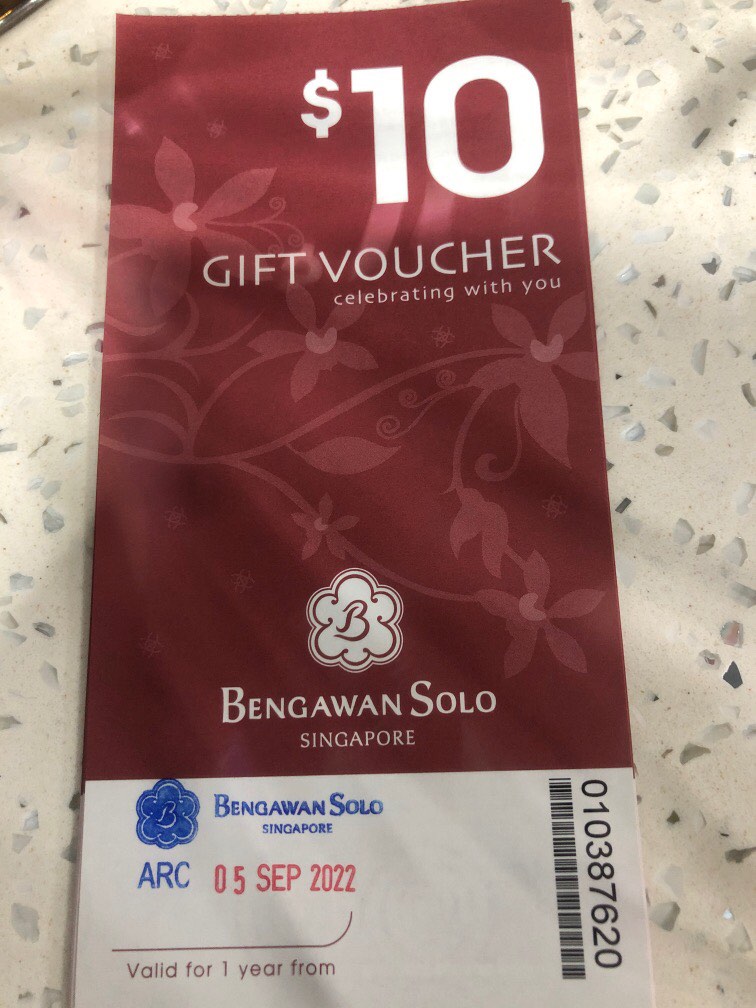 Bengawan Solo gift voucher, Tickets & Vouchers, Vouchers on Carousell