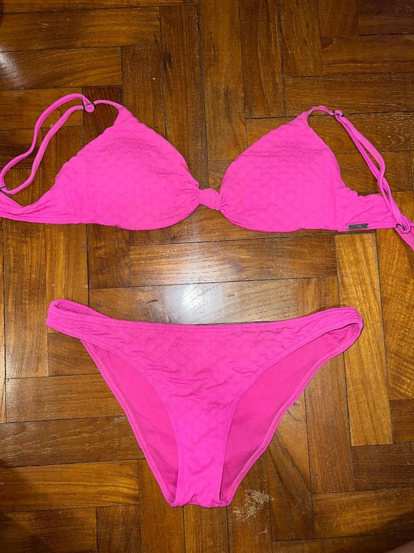 Billabong front knot pink bikini set, Women's Fashion, Swimwear