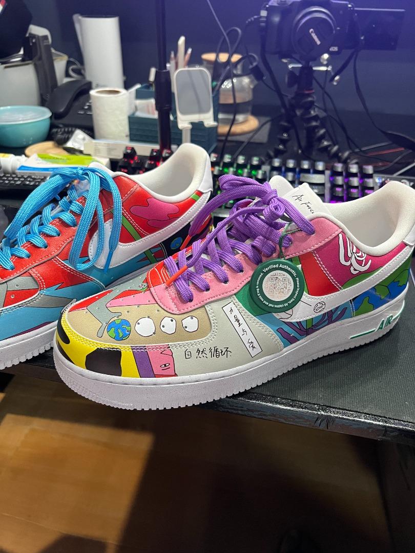 BNB Nike Air Force 1 Flyleather Ruohan Wang Size 12 (Category: Sneakers) located in Antipolo. Submitted by patchsky (Listing ID 1184412920, Image 2). Description: Nike Air Force 1 Flyleather Ruohan Wang Style CZ3990-900 Colorway MULTI-COLOR/MULTI-COLOR Nike partnered with Berlin-based artist Ruohan Wang to create the Nike Air Force 1 Flyleather Ruohan Wang. The sneaker features bright colors and characters from the Chinese alphabet. Some of the s