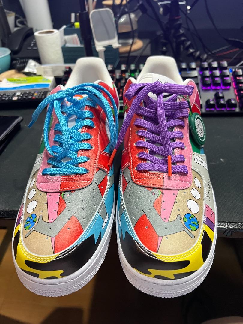 BNB Nike Air Force 1 Flyleather Ruohan Wang Size 12 (Category: Sneakers) located in Antipolo. Submitted by patchsky (Listing ID 1184412920, Image 1). Description: Nike Air Force 1 Flyleather Ruohan Wang Style CZ3990-900 Colorway MULTI-COLOR/MULTI-COLOR Nike partnered with Berlin-based artist Ruohan Wang to create the Nike Air Force 1 Flyleather Ruohan Wang. The sneaker features bright colors and characters from the Chinese alphabet. Some of the s