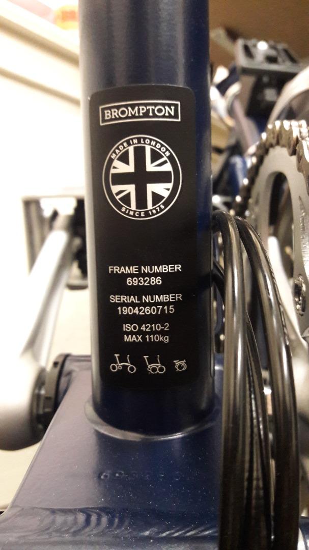 BROMPTON Number Series DECAL Sticker (Last Piece), Sports Equipment