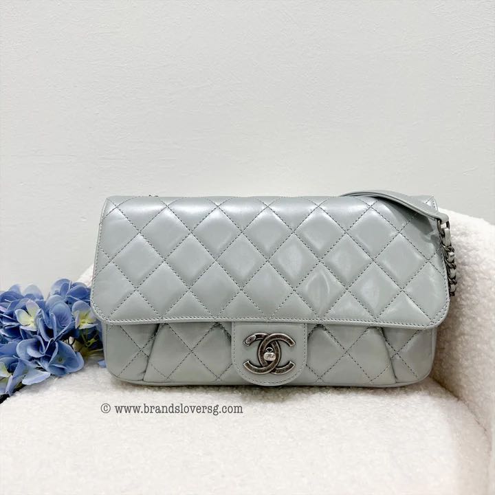 Chanel Coco Pleats Flap Bag in Matte Silver Calfskin RHW Luxury Bags Wallets on Carousell