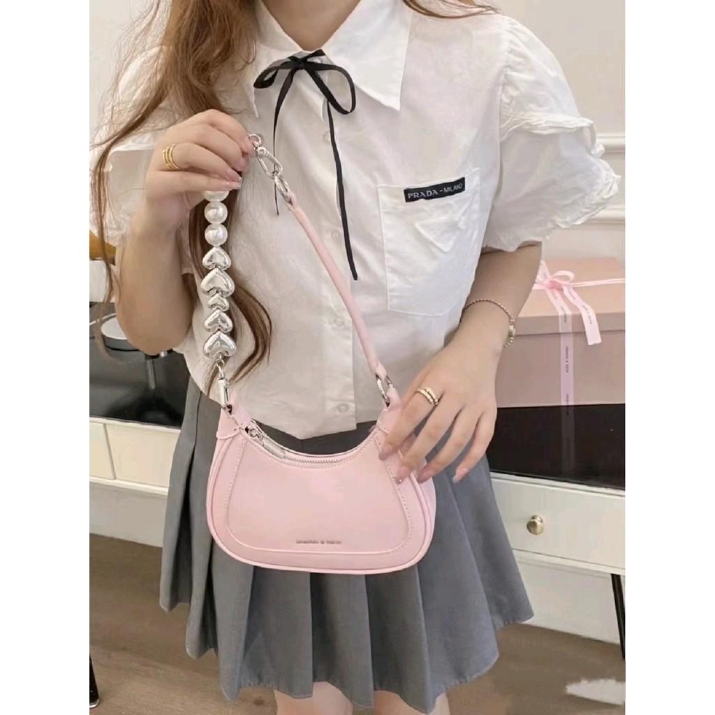 Charles keith pink hobo bag #cod kuching, Women's Fashion, Bags & Wallets,  Shoulder Bags on Carousell